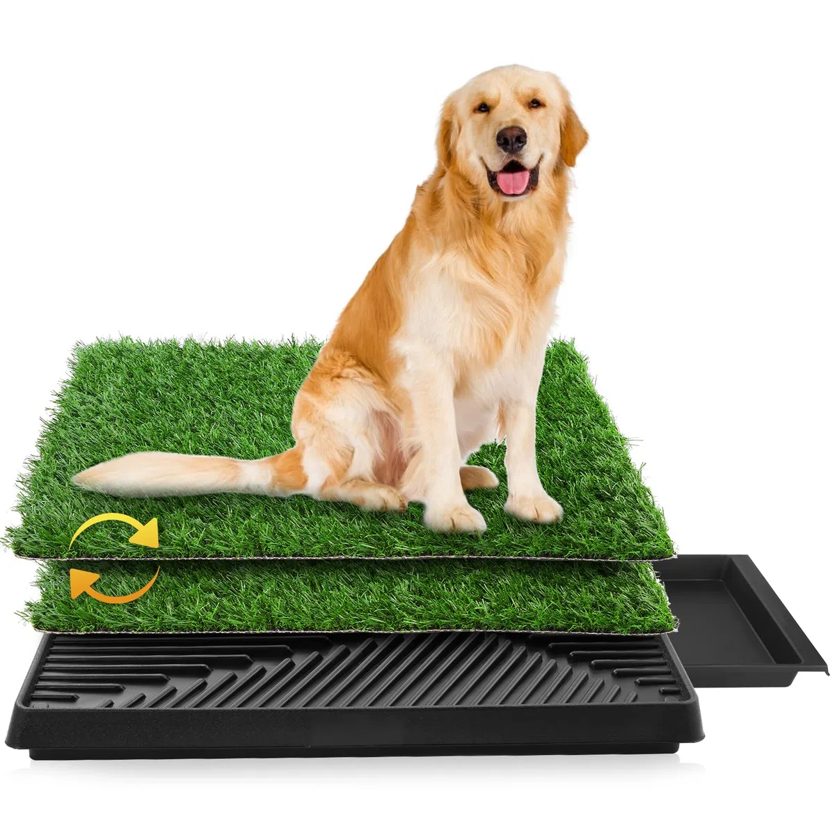 Sailnovo Inodoro para Perros de 63 x 50 cm, 2PCS Inodoro para Cachorros, Almohadilla de Entrenamiento para Perros pequeños, Grandes y Mayores - Inodoro para Mascotas Dos trozos de Hierba