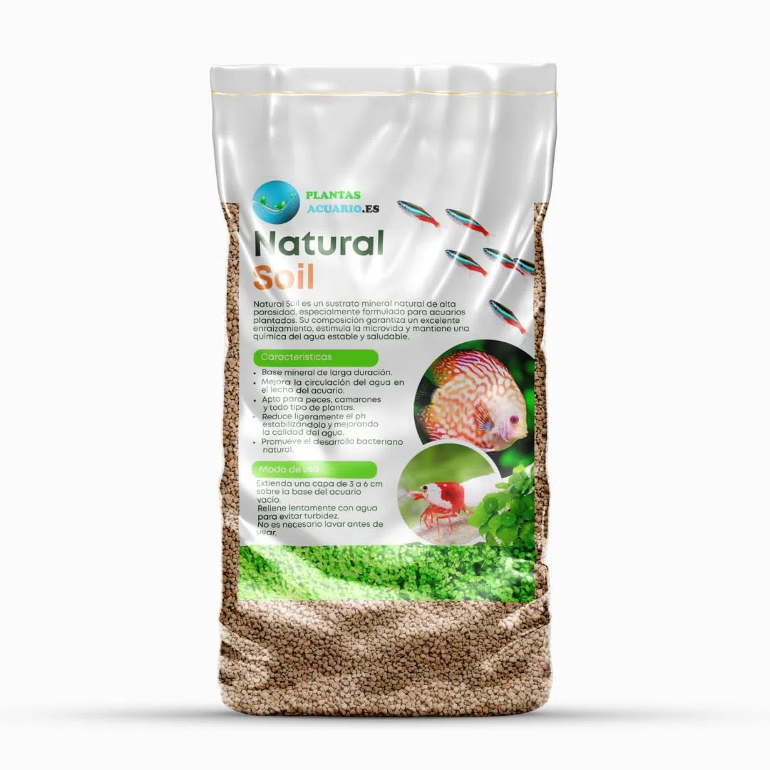 Natural Soil Sustrato Mineral Arcilloso Grano Fino 2-3mm para Acuarios, Terrarios, Paludarios, Ideal para Plantas Acuáticas y Terrestres 8 litros