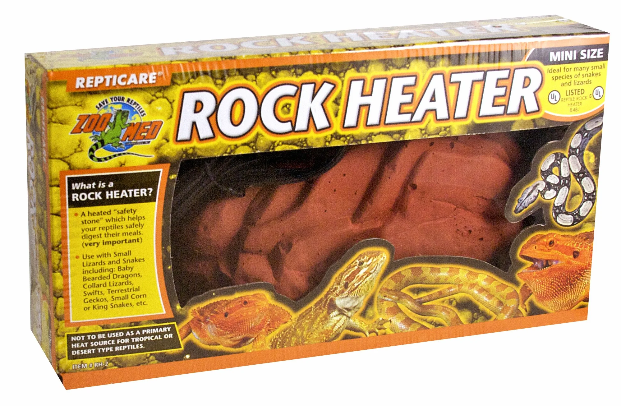 ZOO MED RH-1E Repticare - Calentador de roca, piedra calefactora M, 10 W, lugar de calor para reptiles
