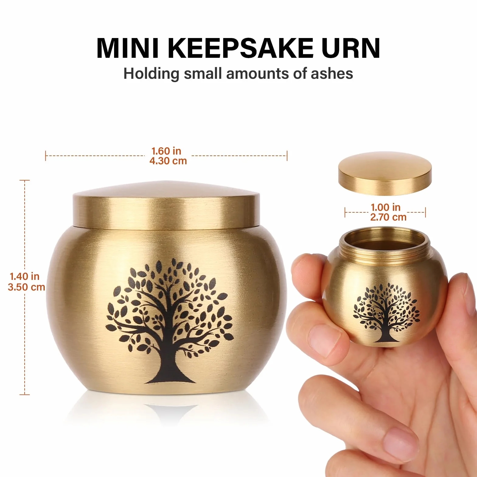 Juego de 2 urnas pequeñas para Cenizas humanas, Mini urnas de cremación para Cenizas humanas o Mascotas, decoración de árbol de la Vida para Adultos, Mujeres, Cenizas de Mascotas Masculinas