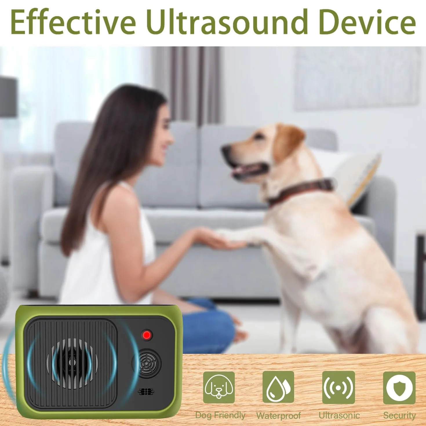 Dispositivo antiladridos para Perros, Recargable para Perros pequeños, medianos y Grandes, Dispositivo antiladridos ultrasónicos, 2 Modos Ajustables, Dispositivo antiladridos automático