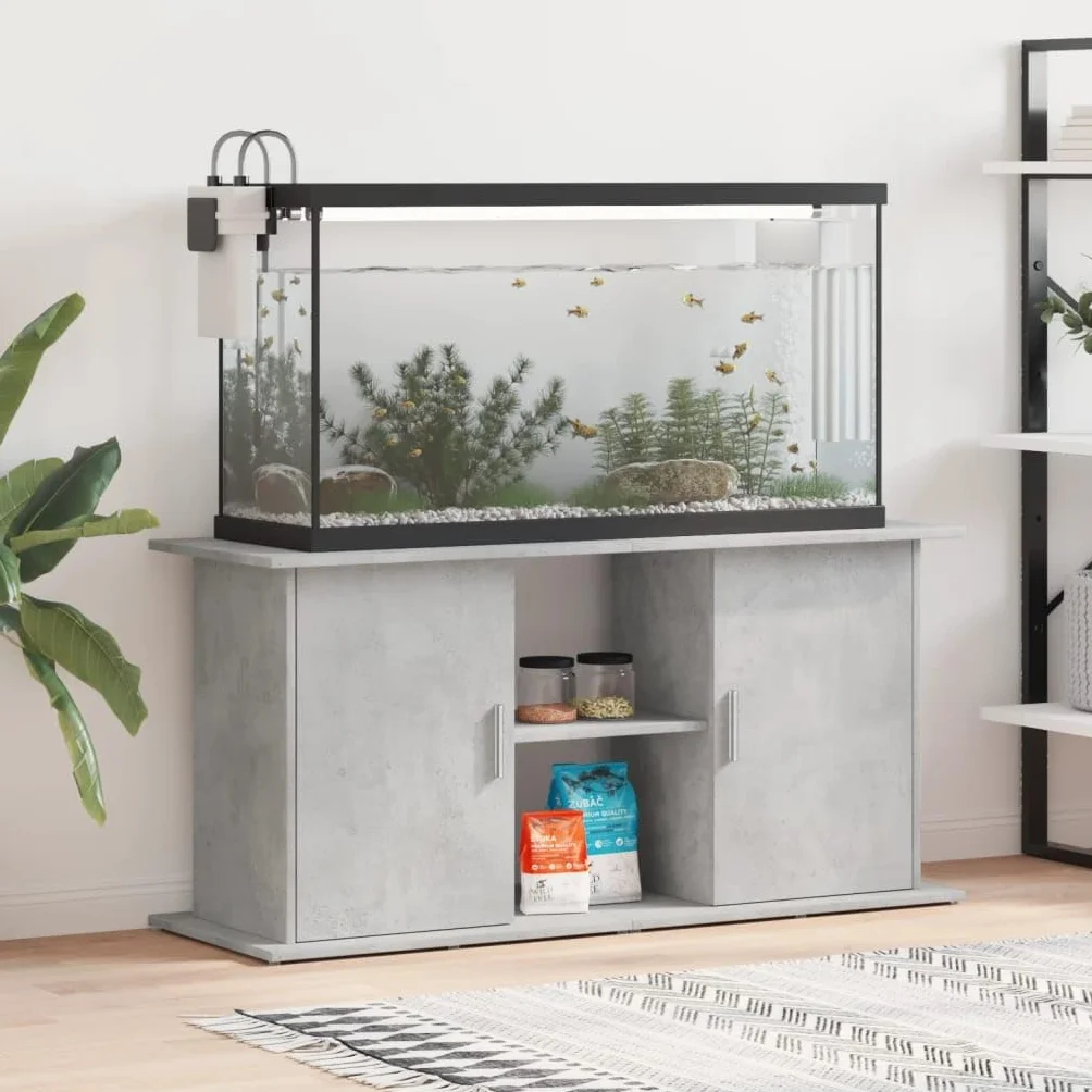 vidaXL Soporte para Acuario de hormigón Gris 121x41x58 cm de Madera sintética