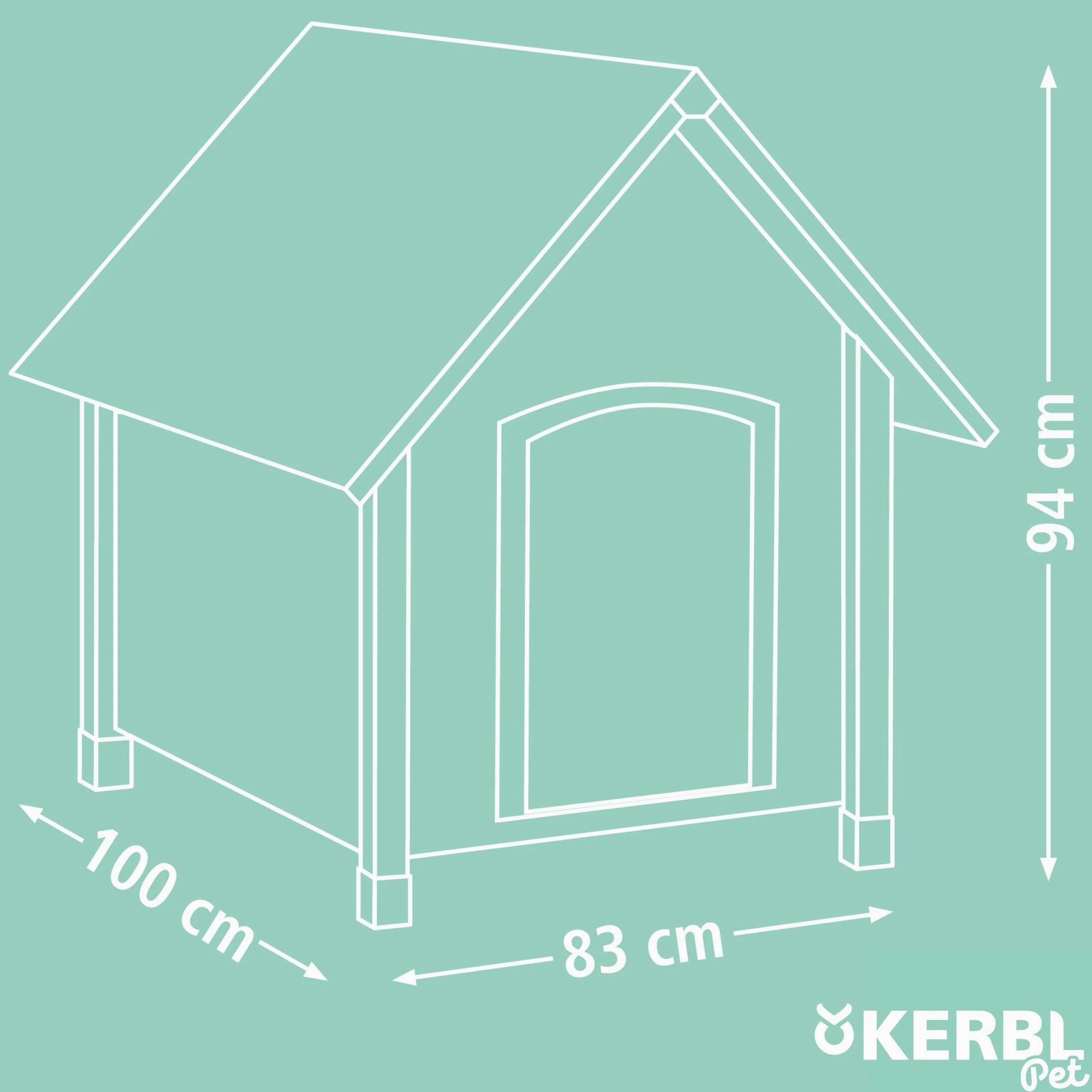 Kerbl Pet - Casa para Perros para 4 Estaciones, 100 x 83 x 94 cm, Color marrón