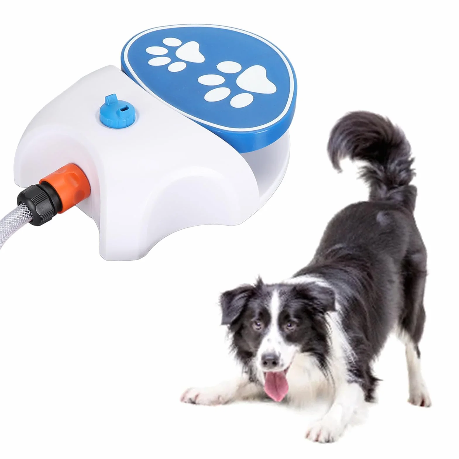 Aspersor para Perros para Exteriores, Fuente de Agua para Perros, Dispensador de Agua Activado para Perros, Aspersor para Perros, Alimentador de Agua Potable con Manguera,