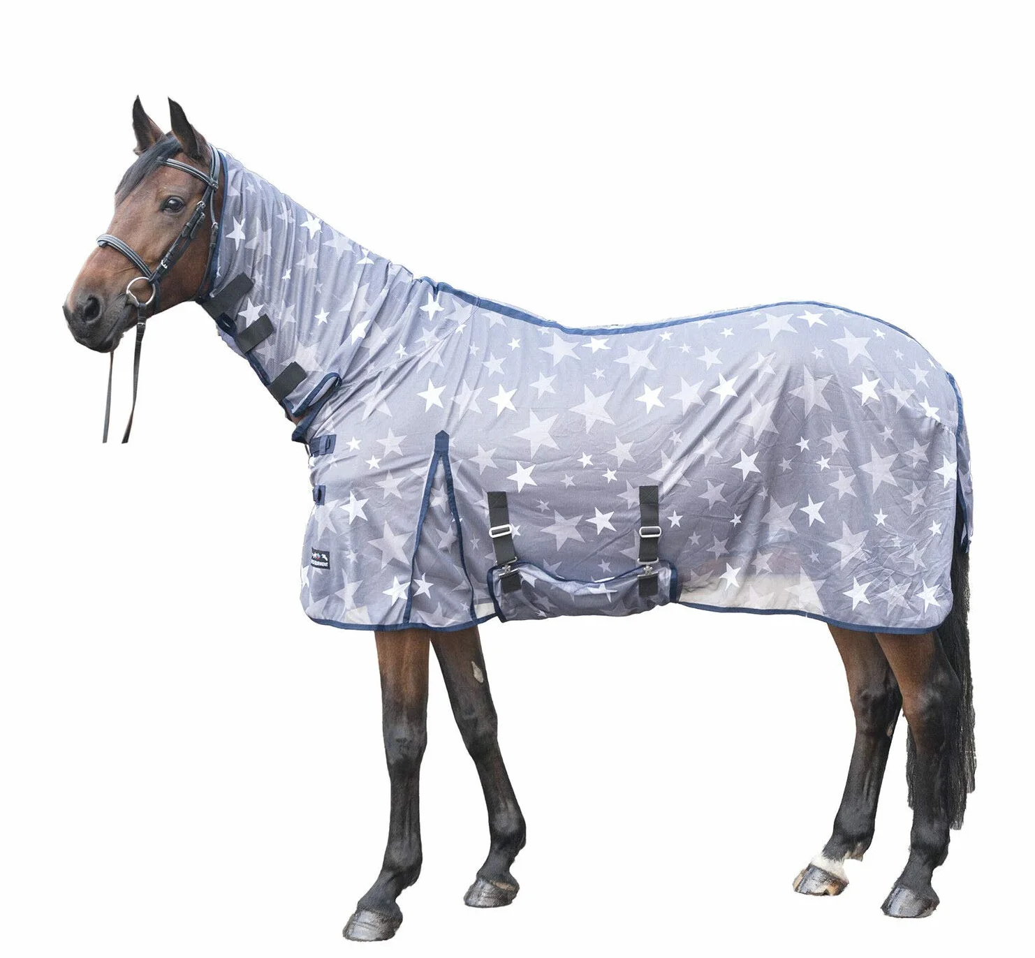 HKM Stars Combo Manta Anti-Moscas Gris/Blanco 135