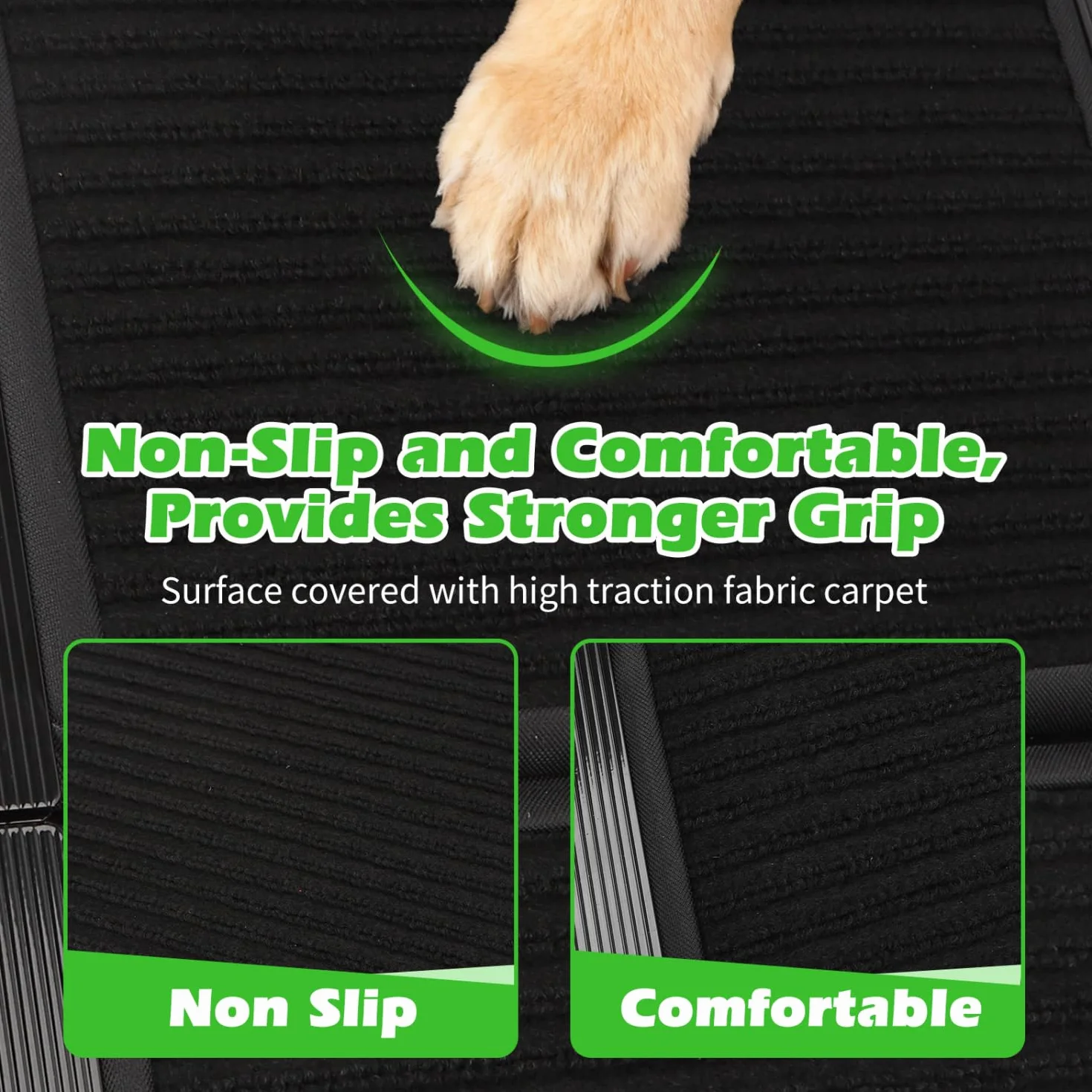 Nobleza - Rampa para Perros para Coche 170 cm, Rampa Plegable Cama para Mascotas de Metal con Alfombra Antideslizante para Perros Menos de 110kg, Escalera para Perros Medianos Grande