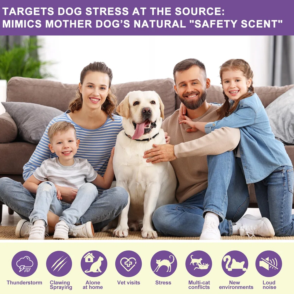 SLE Feromonas para Perros,Difusor Calmante para Perros Difusor, Gato Perros ArañAzos Soluciona Cambios Marcaje Orina, Reduce los Ladridos (2 Difusores + 4 Recargas)
