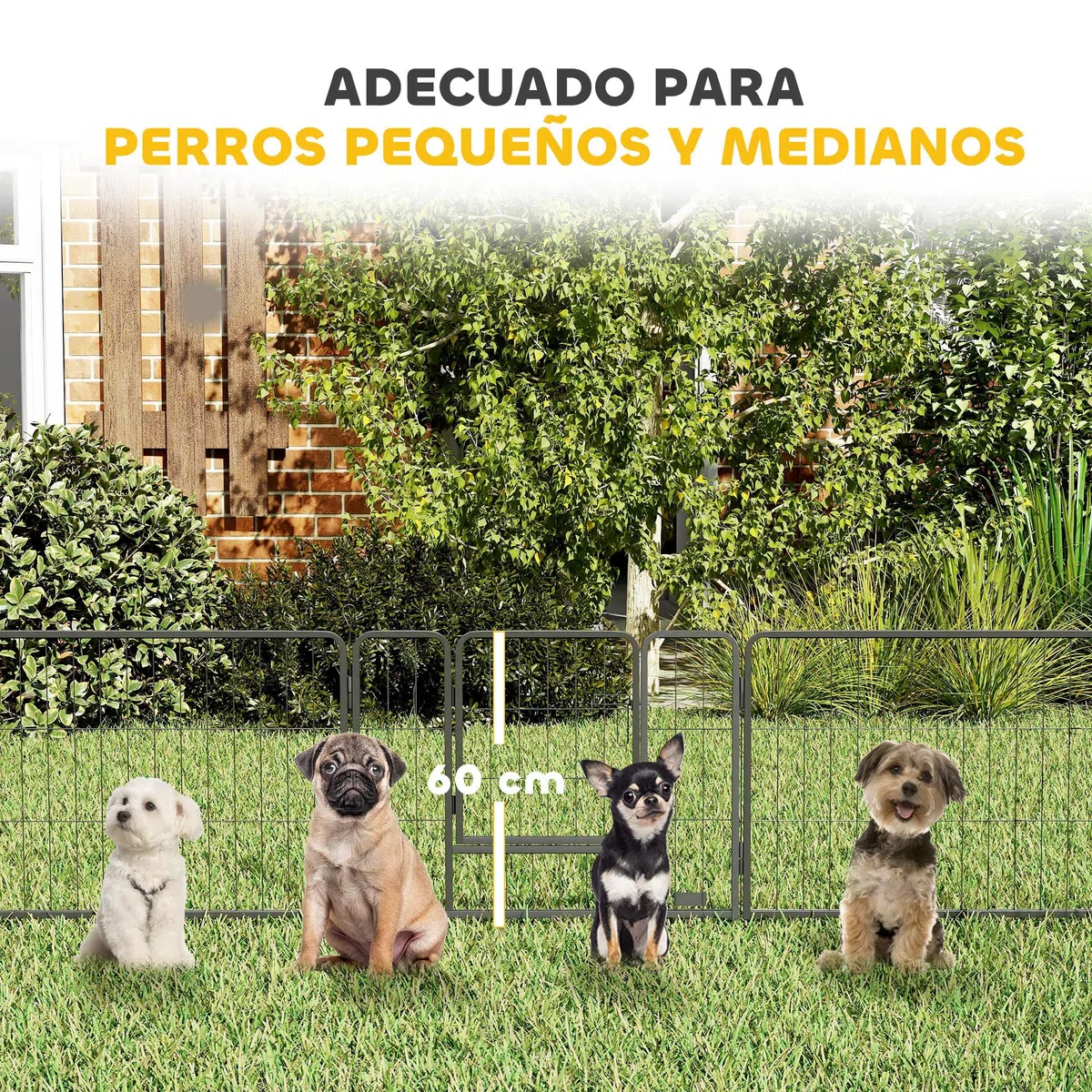 PawHut Parque para Perros Vallas para Mascotas de 12 Paneles 80x60 cm con 2 Puertas con Pestillo Corralito para Perros Pequeños de Acero para Interior y Exterior Gris