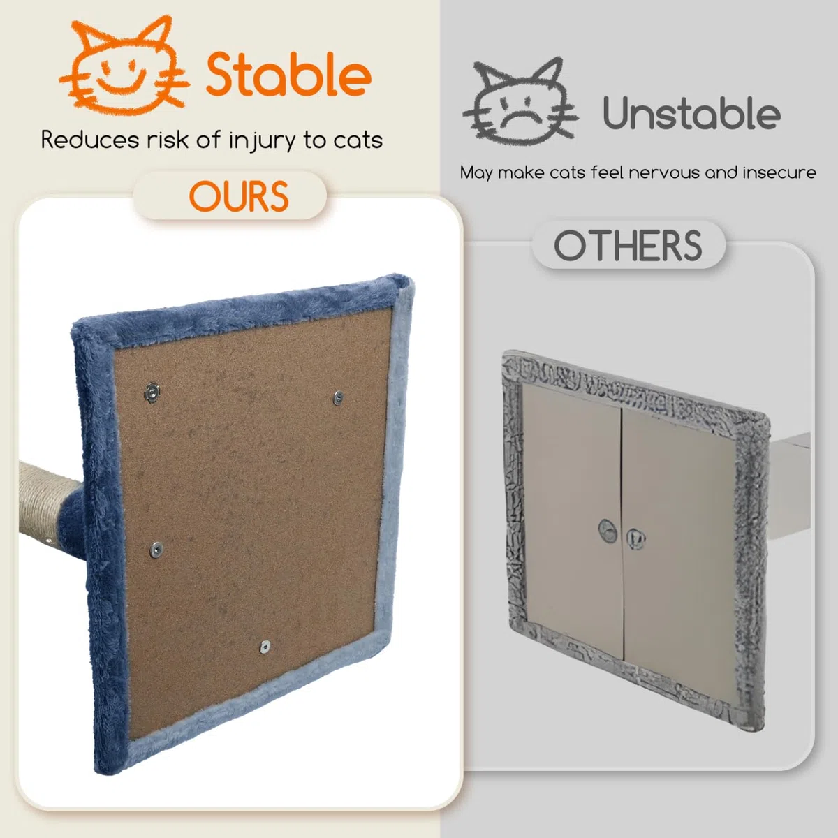 Nobleza Rascador para Gatos, Altura 118.5 cm, Árbol Estable para Gatos, 4 Plataformas, 1 Cueva, 1 Pompón, 1 Peluche, Azul