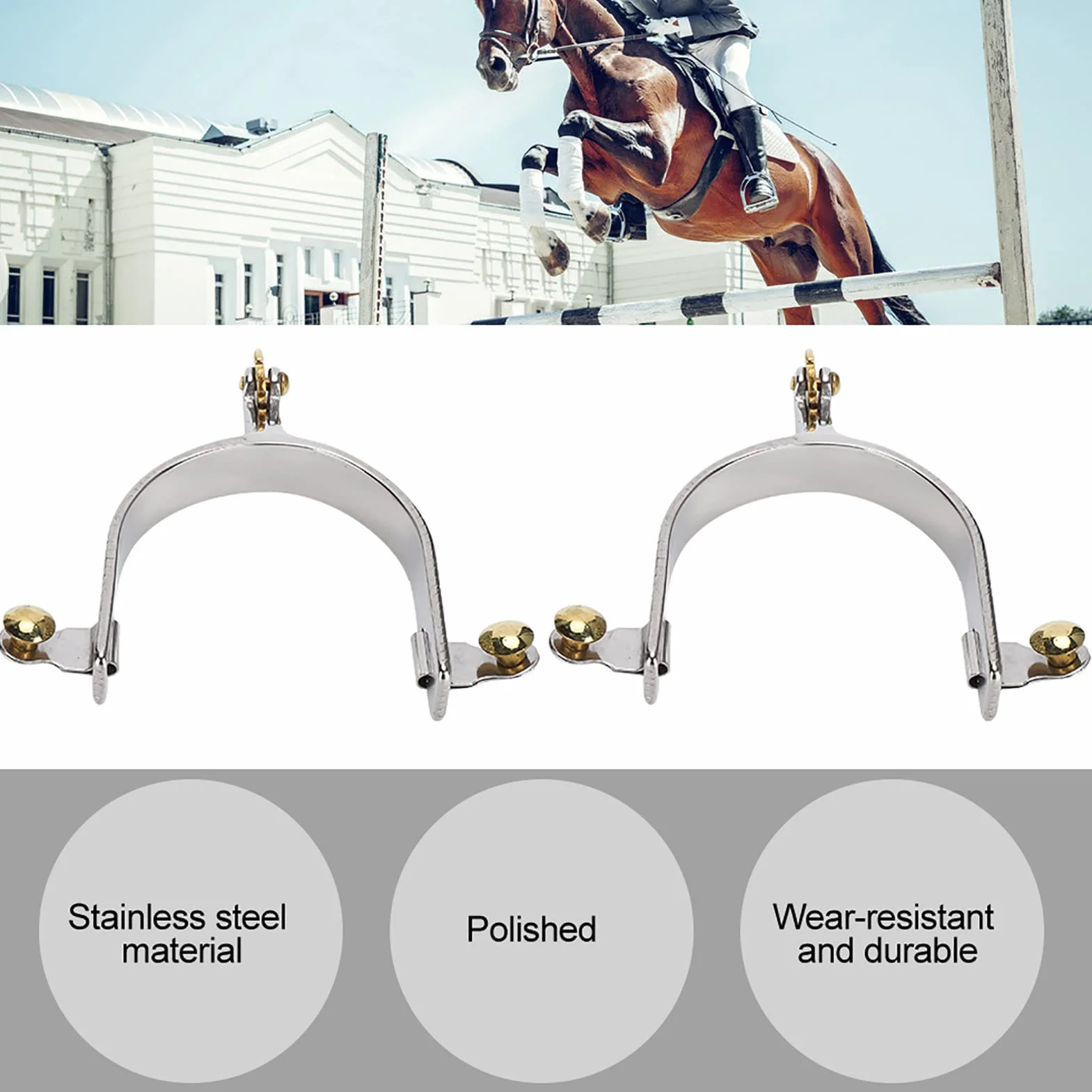 Espuelas para Botas De Vaquero, Espuelas para Hombre, Espuelas Occidentales De Acero Inoxidable con Bola De Rodillo, Espuelas para Montar A Caballo para Entrenamiento De Caballos