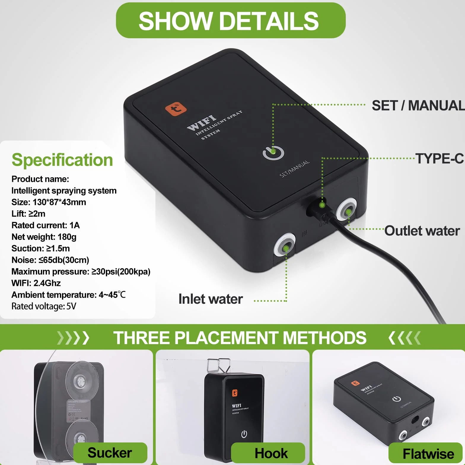 Diealles Shine Humidificador de Reptiles, Sistema de Nebulización para Terrarios de Reptiles, Sistema Inteligente de nebulización de Reptiles para Sistema de Riego de Plantas de Interior