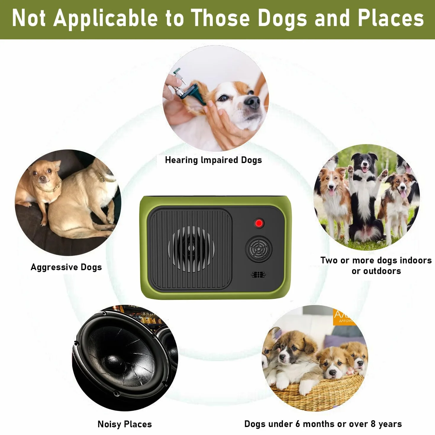 Dispositivo antiladridos para Perros, Recargable para Perros pequeños, medianos y Grandes, Dispositivo antiladridos ultrasónicos, 2 Modos Ajustables, Dispositivo antiladridos automático