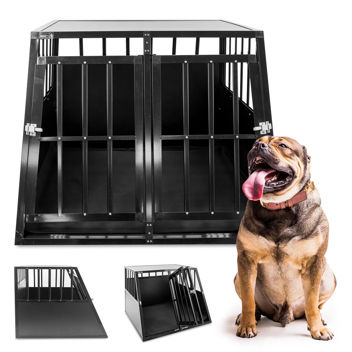 MaxxPet Transportín para Perros en Coche - Banco de Transporte - Banco para Perros para el Maletero del Coche - Banco de 2 Puertas - 96x91x70cm