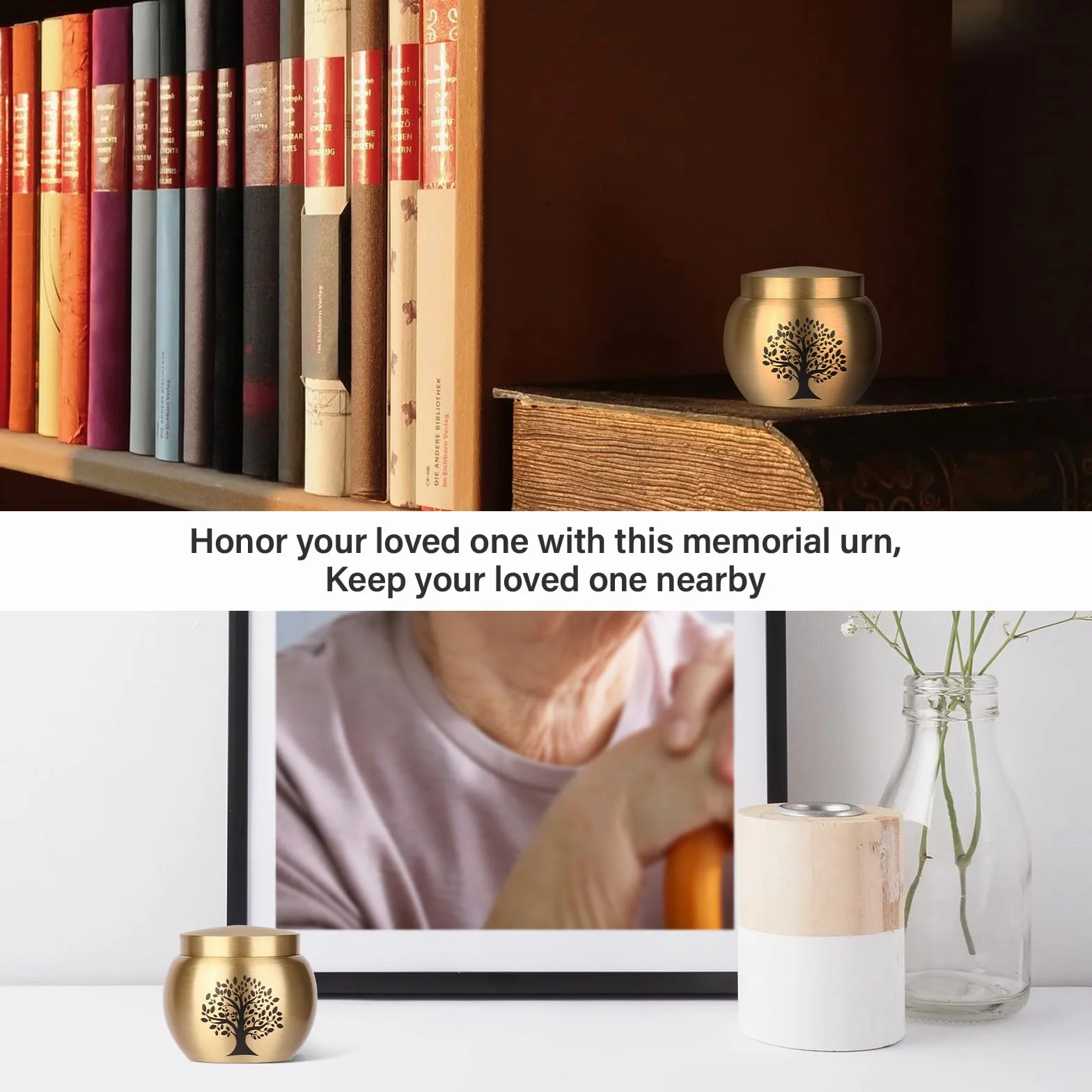 Juego de 2 urnas pequeñas para Cenizas humanas, Mini urnas de cremación para Cenizas humanas o Mascotas, decoración de árbol de la Vida para Adultos, Mujeres, Cenizas de Mascotas Masculinas