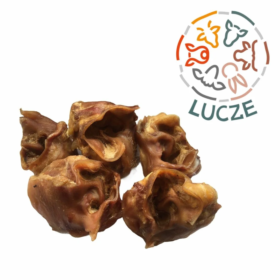 Orejeras de cerdo secas para perros, 5 kg, orejas de cerdo 100% naturales, aperitivos para masticar sin cereales y aditivos, artículos de masticación secados al aire directamente del fabricante. Lucze