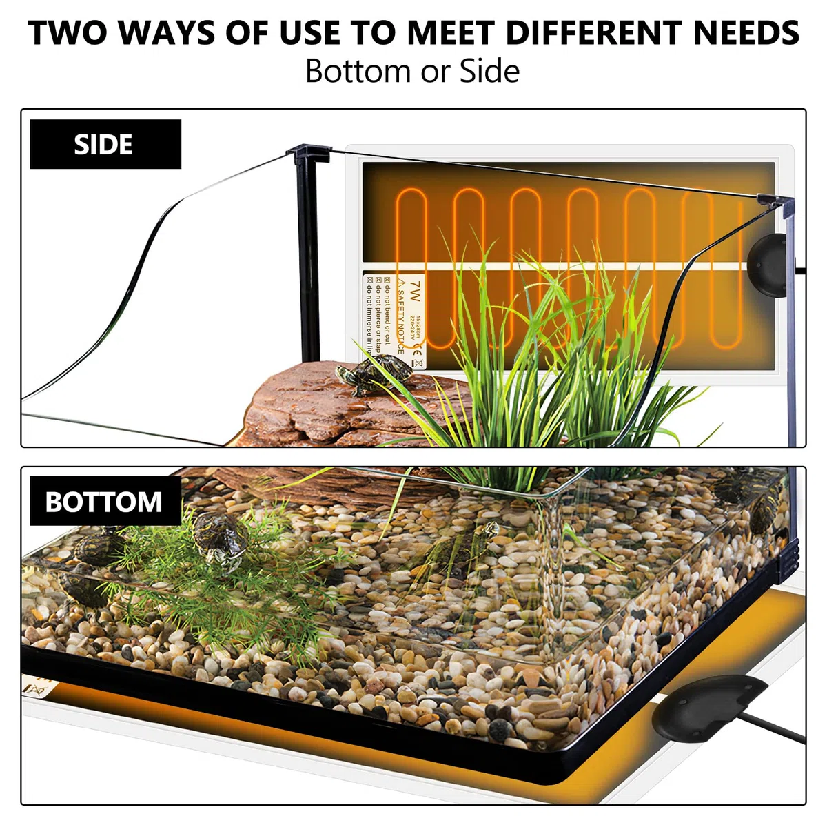 Palmcee Esterilla térmica terrario, almohadilla térmica ajustable y extraíble para reptiles con control de temperatura, almohadilla térmica para reptiles, tortugas, serpientes, lagartos, gecko, araña