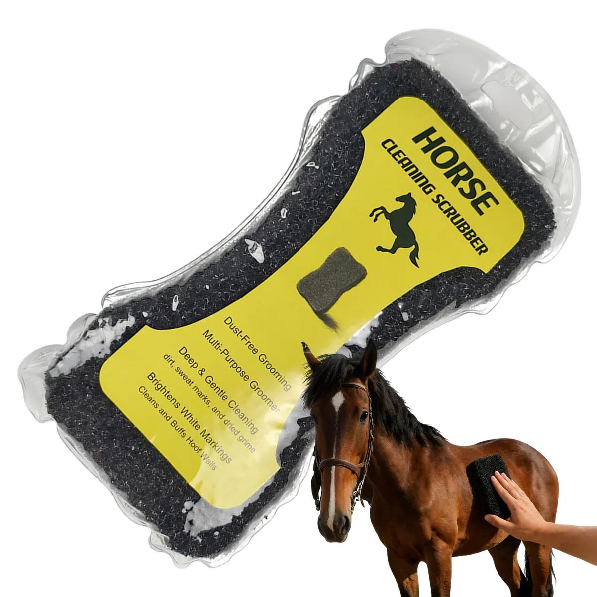 Cepillos de aseo de caballos | Esponja de lavado de ganado, cepillo de cuidado equino, para caballos establos de ganado de granja al aire libre equino competencia de salida de mascotas