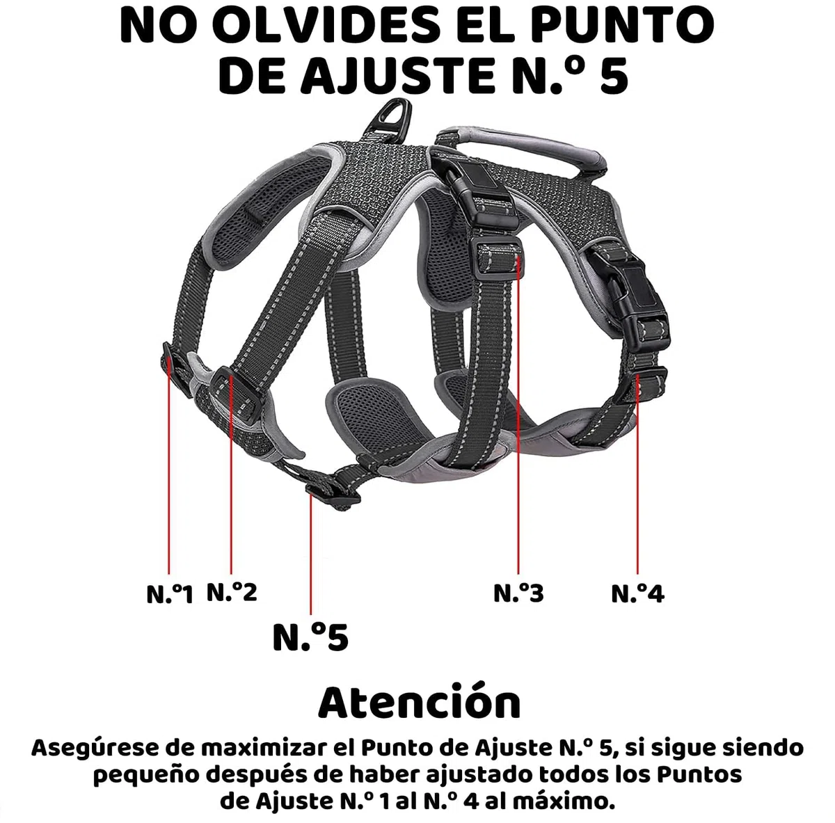 Arnés de Apoyo Multiusos para Perro, a Prueba de Escape, Chaleco Reflectante Ajustable con Mango Duradero, arnés para Perros Grandes y Activos (Negro, L)