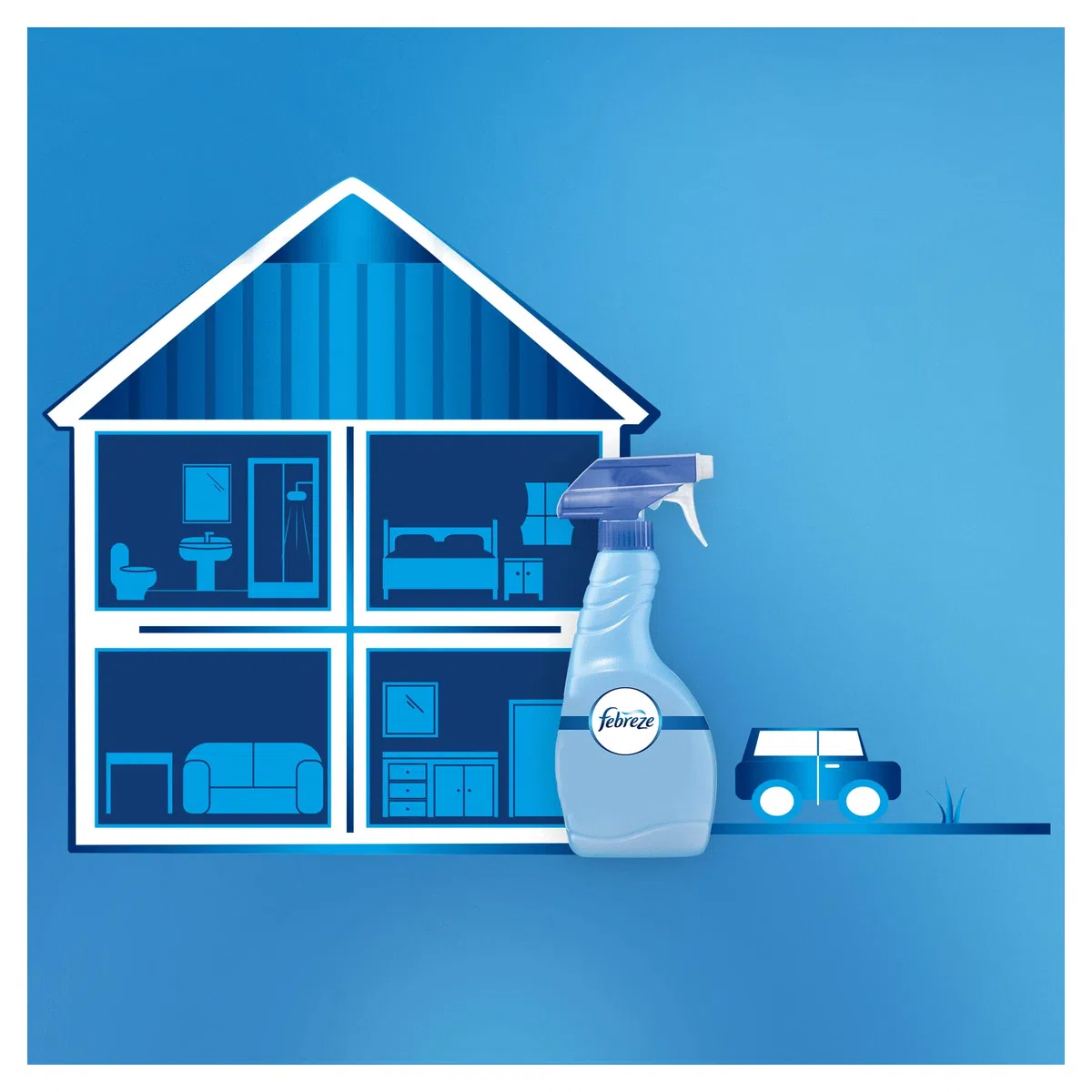 AMBIPUR Febreze Clasico Eliminador De Olores En Spray 8 x 500 ml, Neutralizador Olores, Elimina Malos el Ambiente o Tejidos, Fragancia Fresca