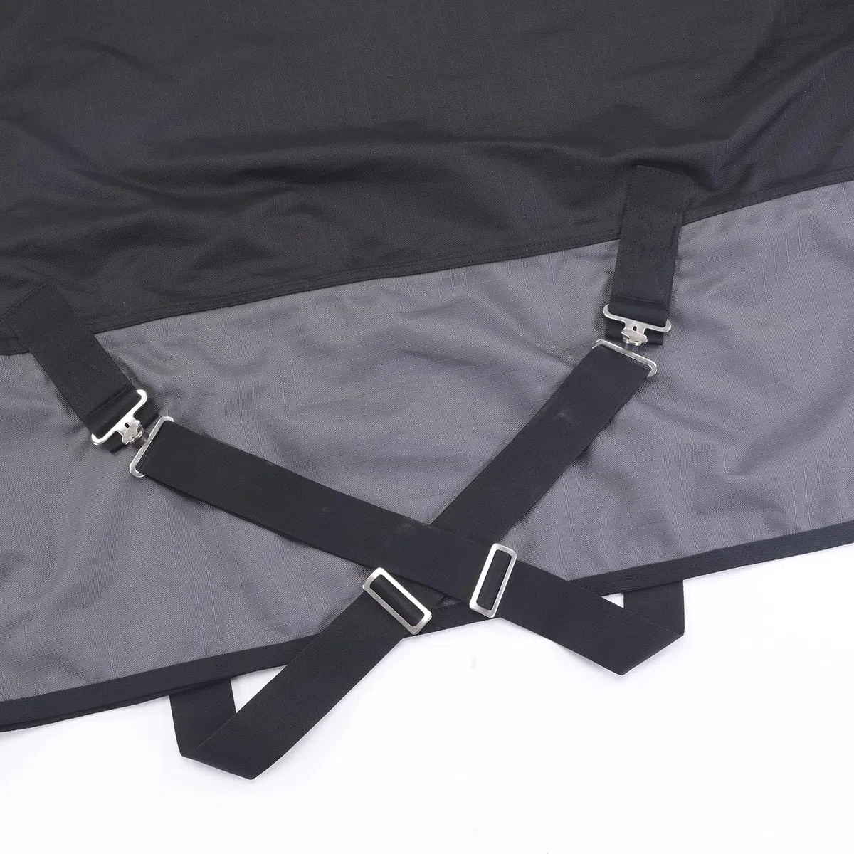 1200D - Manta para caballo sin relleno (0 g), ligera, impermeable y transpirable, para caballos, para exteriores, color negro y gris, 130 cm