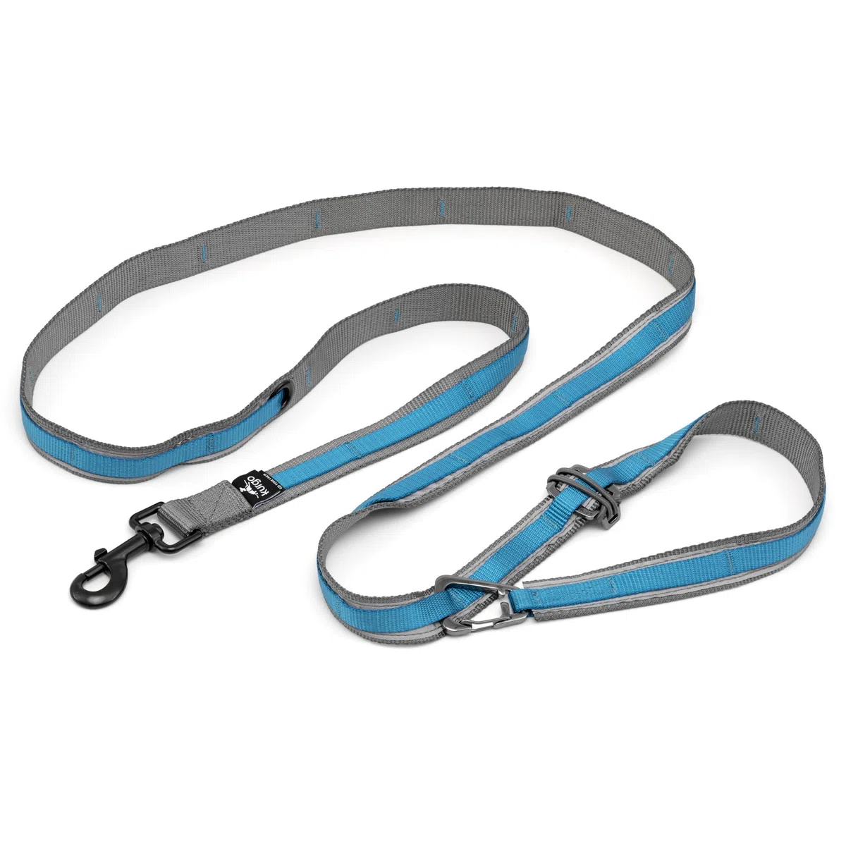 Kurgo Quantum - Correa 6 en 1, Cinturón Manos Libres para Perro, Correa de Cintura para Correr, Tirante Dog Running, Ajustable, Reflectante - Azul