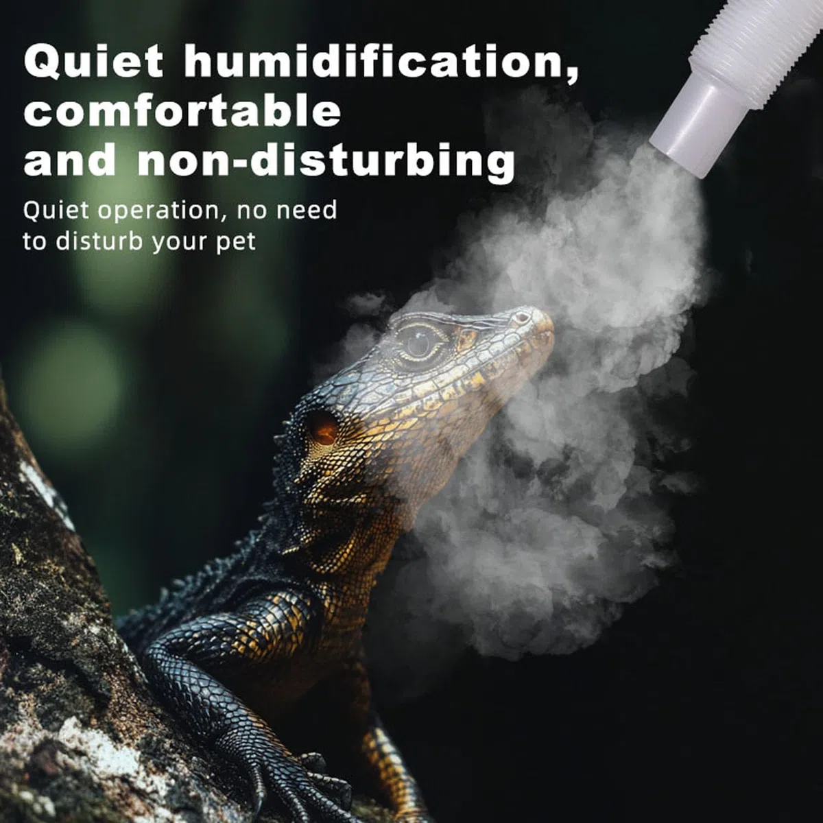 Humidificador nebulizador para reptiles, 4 L con doble tubo de extensión, niebla pesada para alta humedad, creando un ambiente de selva tropical para anfibios, tortugas y ranas