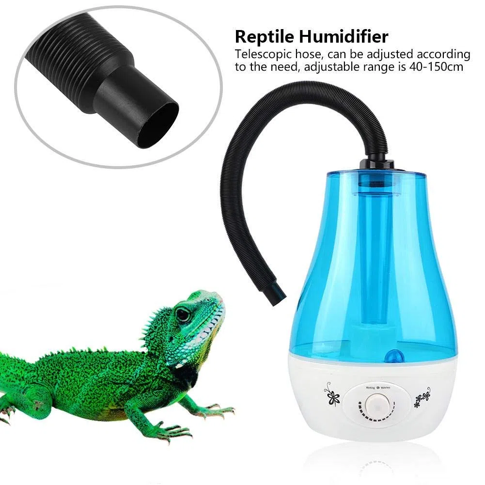 Humidificador para reptiles, tanque de 3 L y ultra silencioso, vaporizador con manguera flexible para terrarios, lagartos camaleones serpientes y anfibios