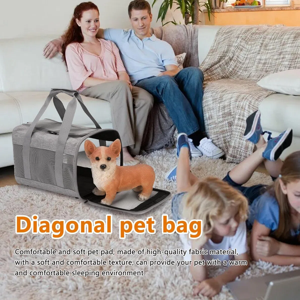 Transportín para perros, portátil con asa y – para cachorros y perros pequeños – Para cachorros y gatos de talla pequeña mediana casa viaje coche camping picnic paseo