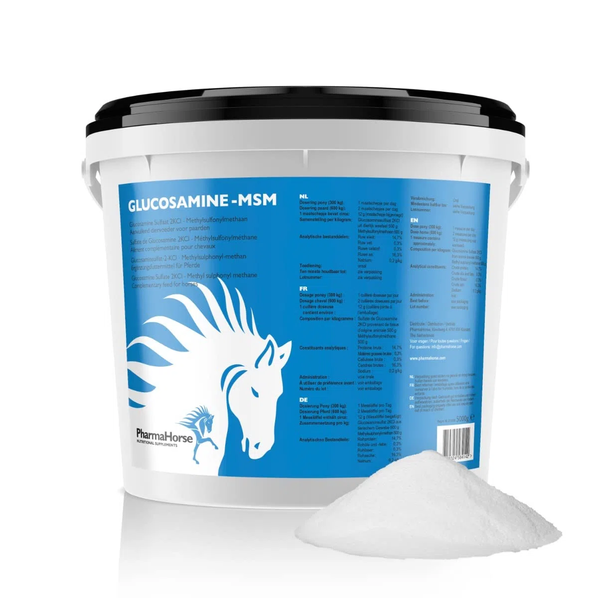 PharmaHorse Glucosamine & MSM | Articulation Cheval | Supplément pour Cheval | Sans sucre ajouté | Sulfate de glucosamine 100% Pur | Sans dopage | 5000 grammes
