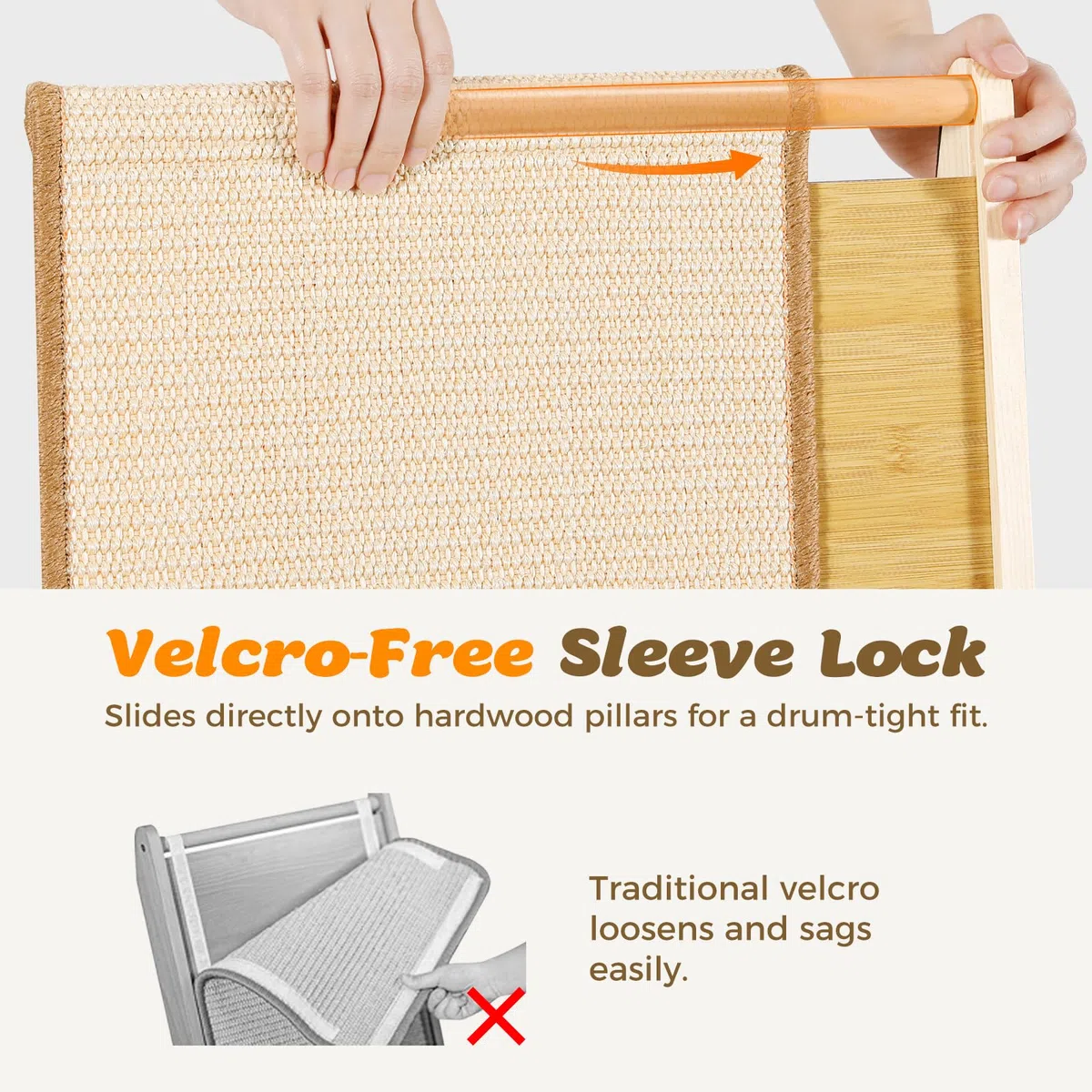 Gimars Doble Uso Rascador para Gatos de sisal en Forma de L, 62cm Protector de Sofás y Esquinas, Rampa de Afilar Uñas de Madera con Robusta Alfombra Rascadora, Mueble Estable para Gatos Grandes
