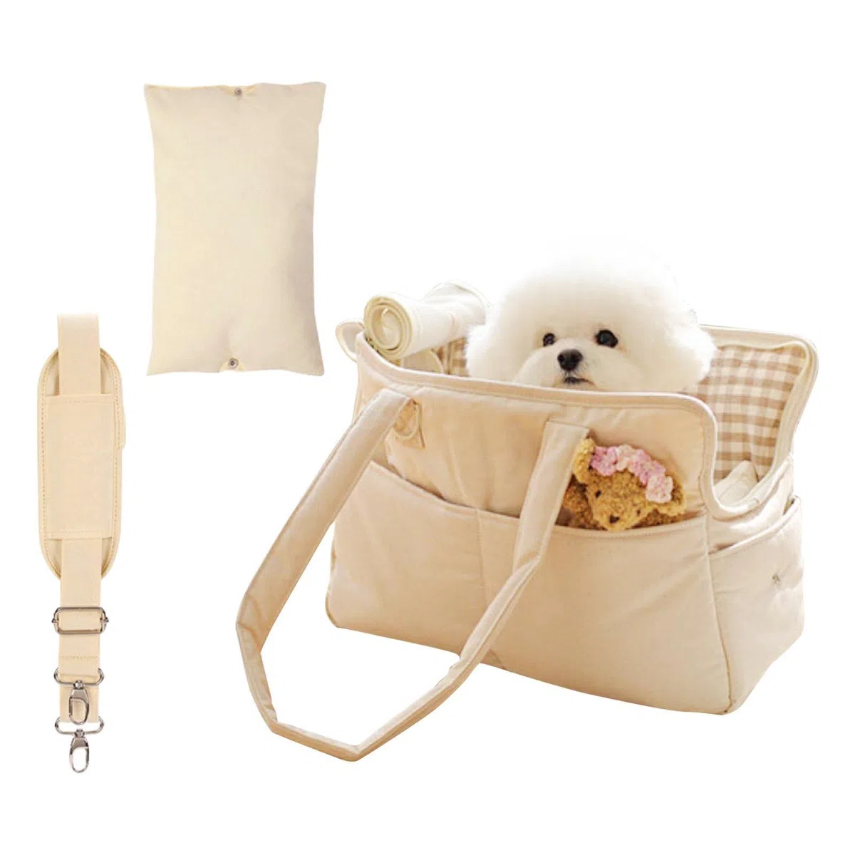 TAYSTE Transportín portátil para Mascotas - Transporte para Mascotas - Bolso del Monedero del Perrito del Bolso del Gato del diseño del Bolsillo Lateral pequeño Que Lleva con la Alla