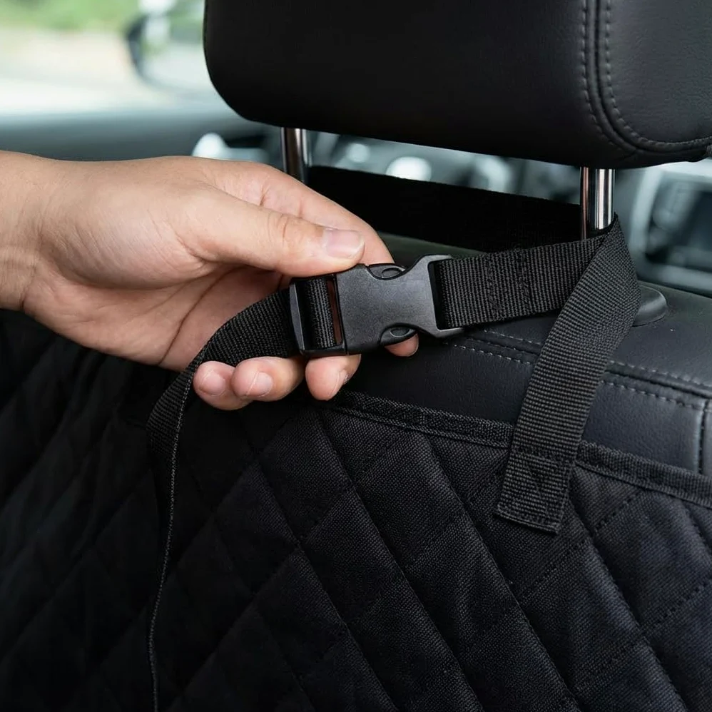 IWOTTO Funda Coche Perro | Protector Asiento Trasero y Maletero | Impermeable, Antideslizante y Ajustable | Pack Bebedero + Cinturón Seguridad | Fácil de Limpiar