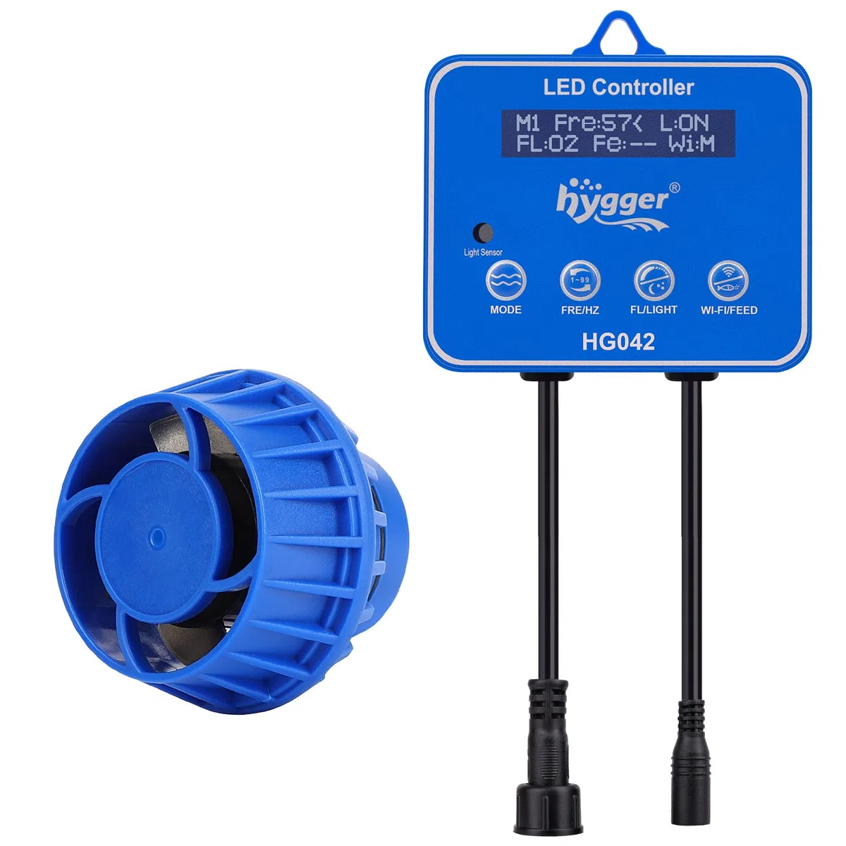 hygger Generador de Olas Potente para Acuarios, Powerhead DC Magnético, Bomba de Circulación Ajustable con Controlador Externo, para 30–90 Galones en Agua Dulce y Salada, 2100 GPH