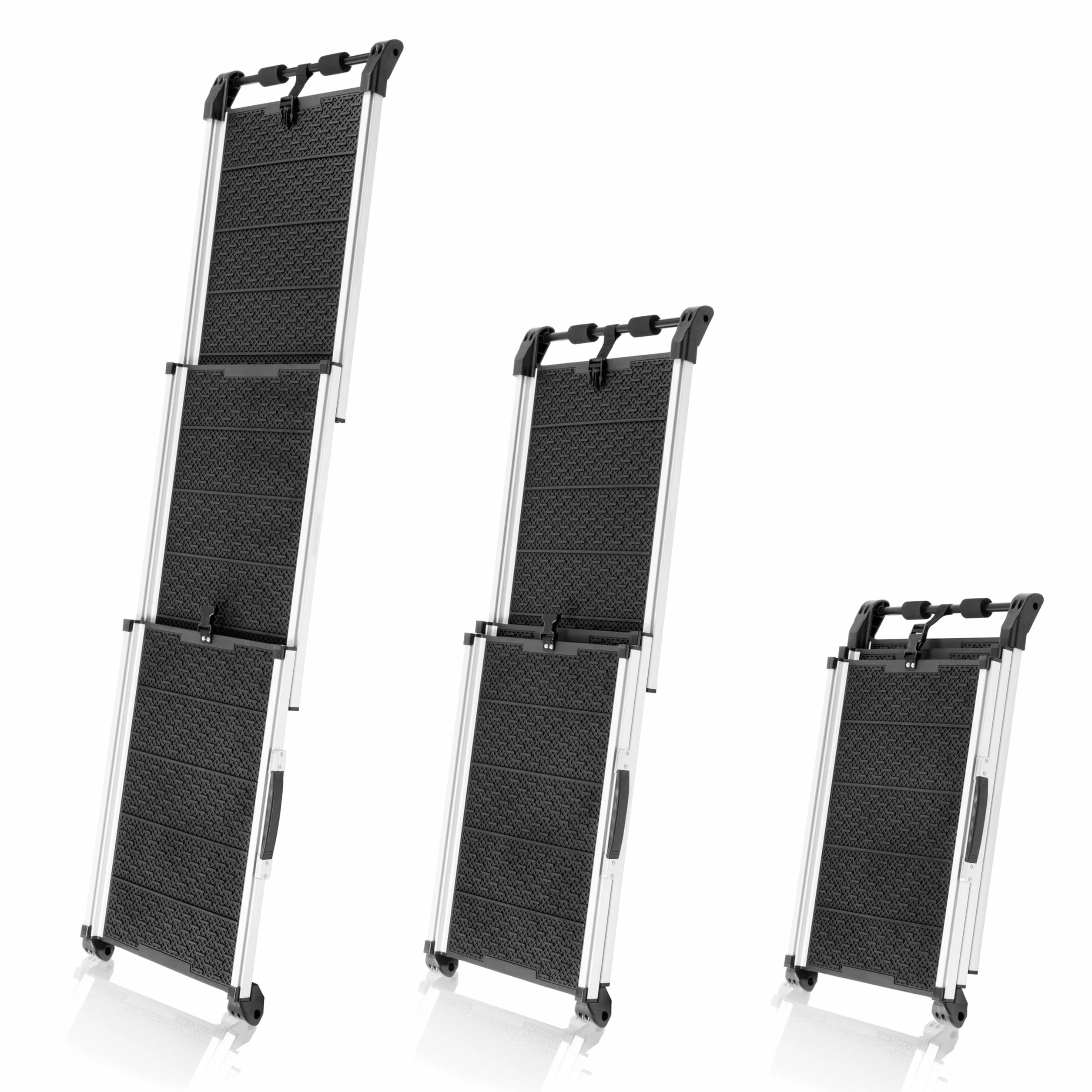 Rampa para Perros para Coche, Todoterreno - Rampas telescópicas Extensibles para Perros Grandes- Estable - Antideslizante- 90 kg de Capacidad - Escalera Ligera para Perros - Clip de fijación - Negro