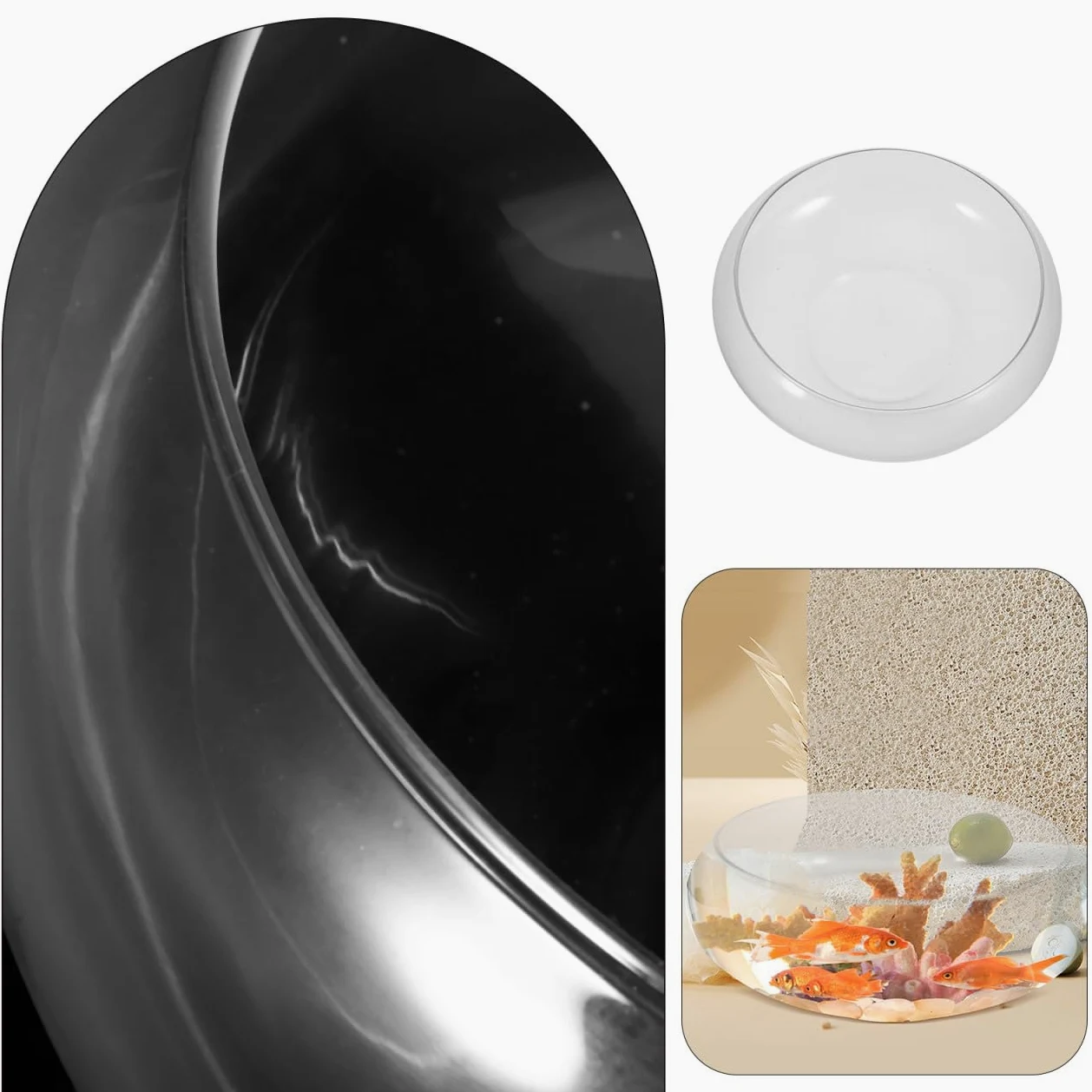 Jarrón Transparente para Peces, Cuenco de Burbujas de Vidrio, Maceta Redonda Profunda, terrario, Cuenco de Lirio de Agua, jarrón de Boca Ancha, Maceta hidropónica de Cristal, Cuenco de