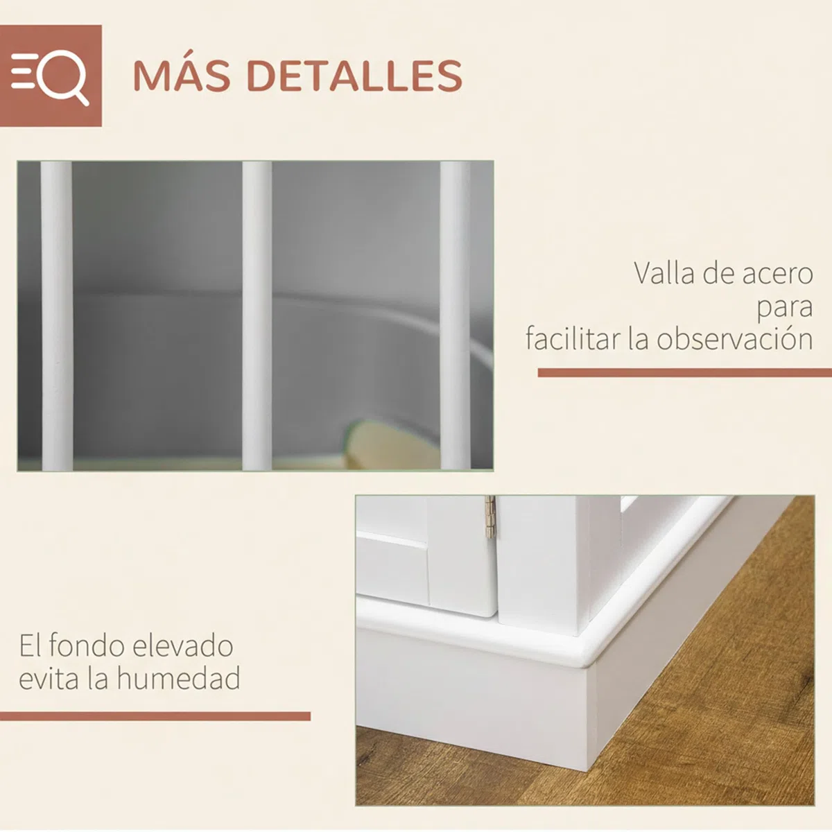 PawHut Jaula para Perros, Mesa Auxiliar, Casa para Mascotas Moderna con 3 Puertas Francés con Cierre Magnético, para Perros Pequeños, 78x53x59,3 cm, Blanco