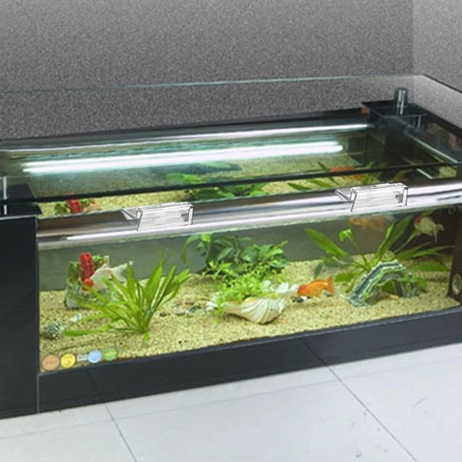 Sliverdew 6 clips para tapa de acuario, 6 mm, acrílico transparente, soporte para tapa de pecera, abrazaderas de soporte para cubierta de acuario sin borde, cubierta de plástico para pecera, campanas