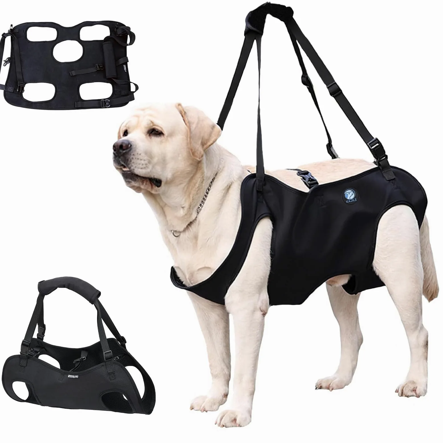 Arnés de Elevación/Transporte para Perros,Arnés de Apoyo y Rehabilitación para Ancianos,Discapacitados,Iesiones Articulares,Artritis,Negro,XL