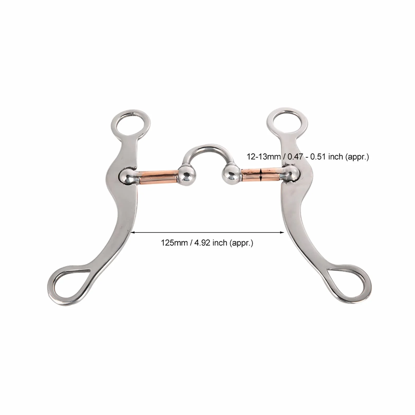 Bocado para Caballo con Rodillos |Boquilla de Hierro Dulce de Acero Inoxidable de 12 mm de Espesor |Bocado Suelto para Caballos Jóvenes/Entrenamiento/Equitación |Control