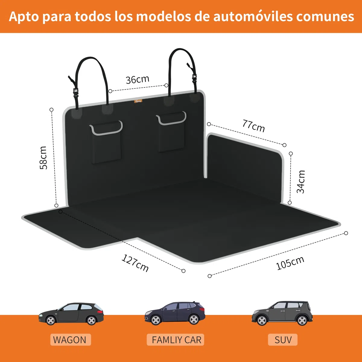 Toozey Protector para Maletero de Perro – Manta para Perros Ultraligera y Ahorra Espacio, Ajuste Universal, Impermeable, Resistente a desgarros, con protección Lateral y Bolsillos Gigantes