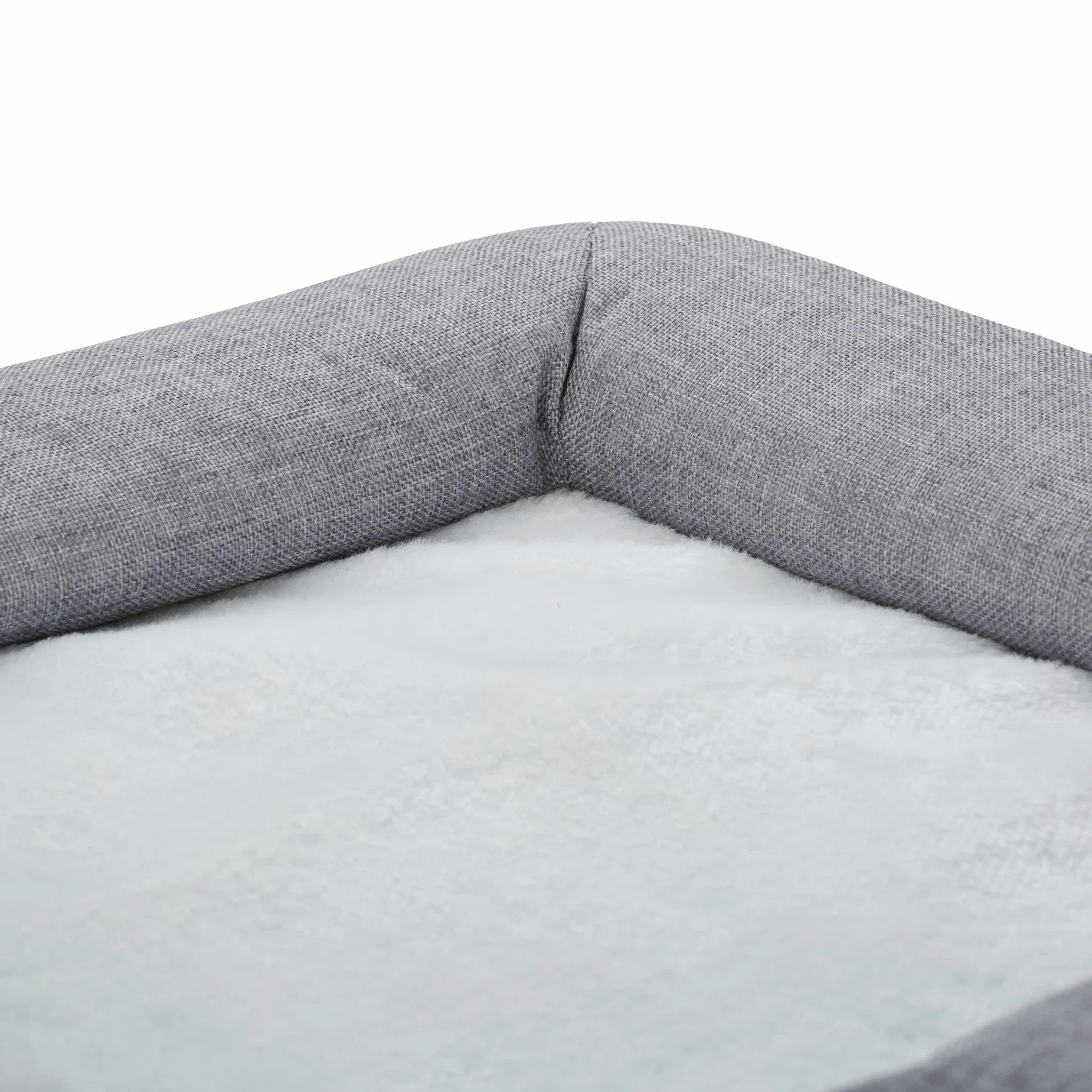 Relaxdays Casa para Gatos con 2 Cuevas, Nivel Superior Abierto, Cama Gatitos, con Rascador, 63x40x40 cm, Gris y Blanco