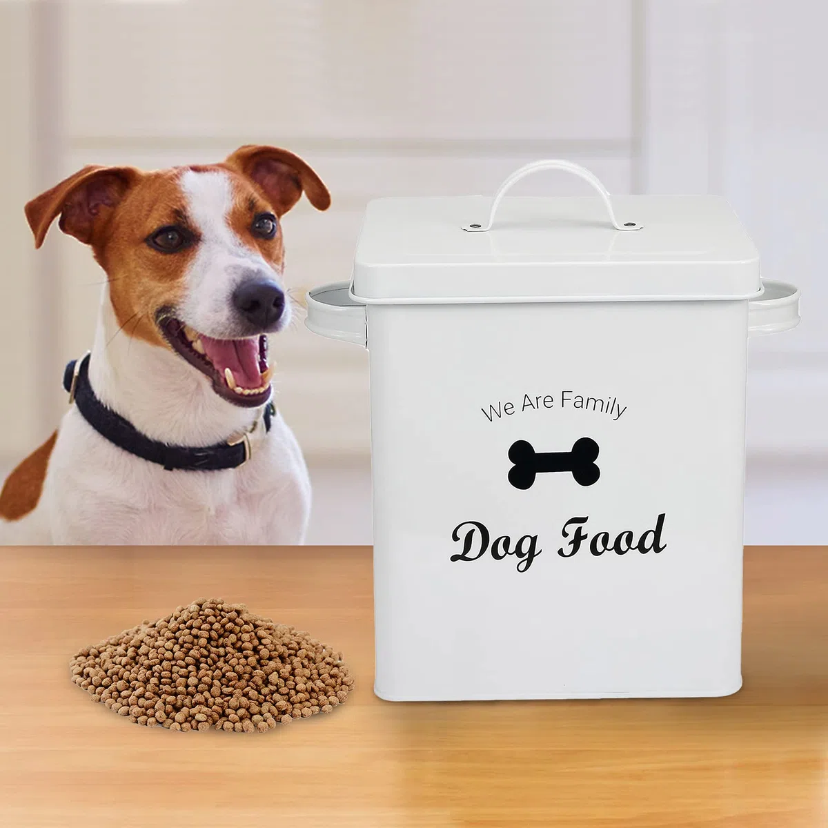 Pethiy Cajas de Almacenamiento de Alimentos seco para Perros,Mascota Contenedor para Comida con Tapa, Cuchara de Servir incluida,Capacidad de 2.3kg