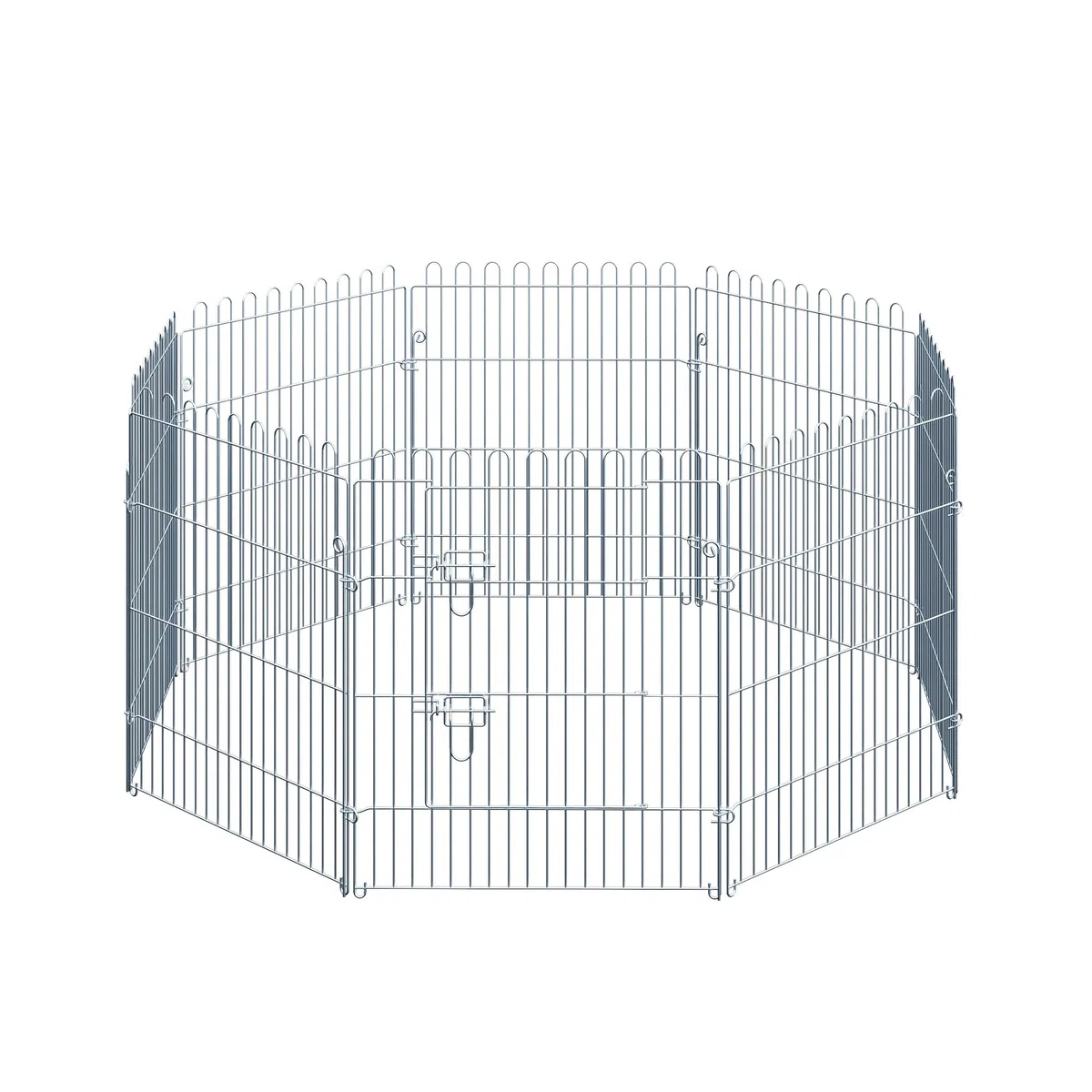 PawHut Parque para Mascotas Valla Corral 8 Vallas 63x76cm + Puerta Entrenamiento Perros