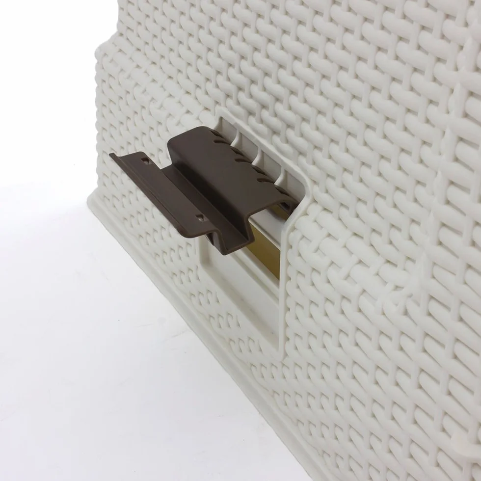 Curver - Inodoro para Gatos, Bandeja Sanitaria Cerrada, Compartimento Inferior extraíble para facilitar la Limpieza, Pala para Arena y Alfombrilla Incluidas, Dimensiones: 40 x 38.5 x 51.5 cm Blanco
