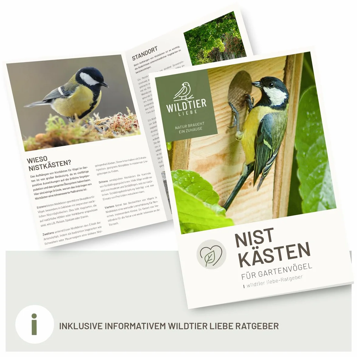 wildtier liebe 1er Nido de golondrina, ayuda para anidación natural para golondrinas de madera maciza y arcilla natural - sin tratar, resistente a la intemperie, nido de golondrina