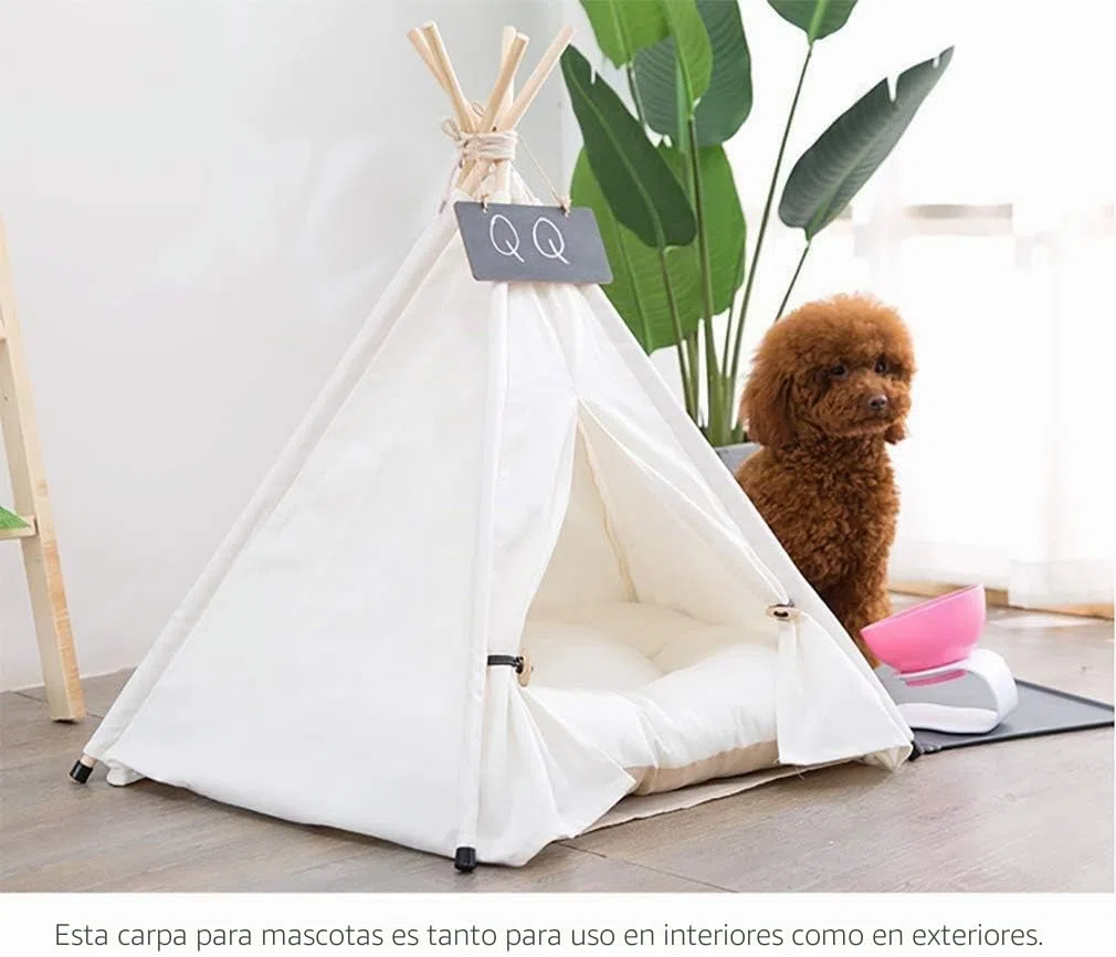 Vinnykud Tienda de Campaña para Mascotas Lienda de Campaña para Perro o Mascota Extraíble y Lavable Plegable con Colchón Cama para Mascotas