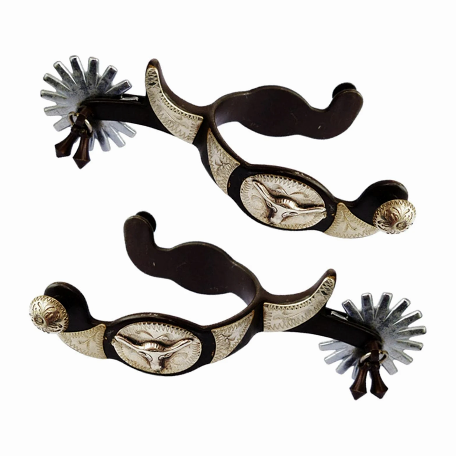 Milageto Espuelas, 1 par de espuelas de Vaquero Occidental de Material Acero Inoxidable, espuelas exquisitas, Accesorios de Equipo Ecuestre