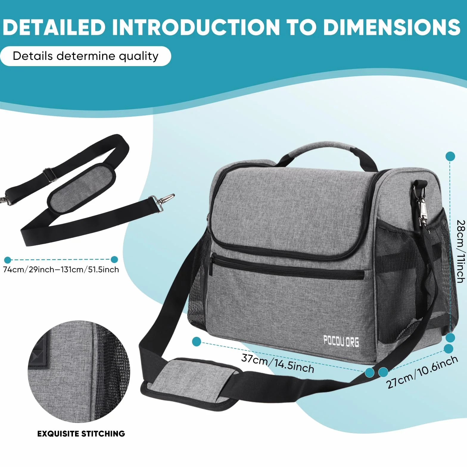Bolsa organizadora de Suministros de Aseo para Mascotas, Compatible con aspiradora Oneisall/Neabot, Gran Capacidad, Solo Bolsa (Gris)