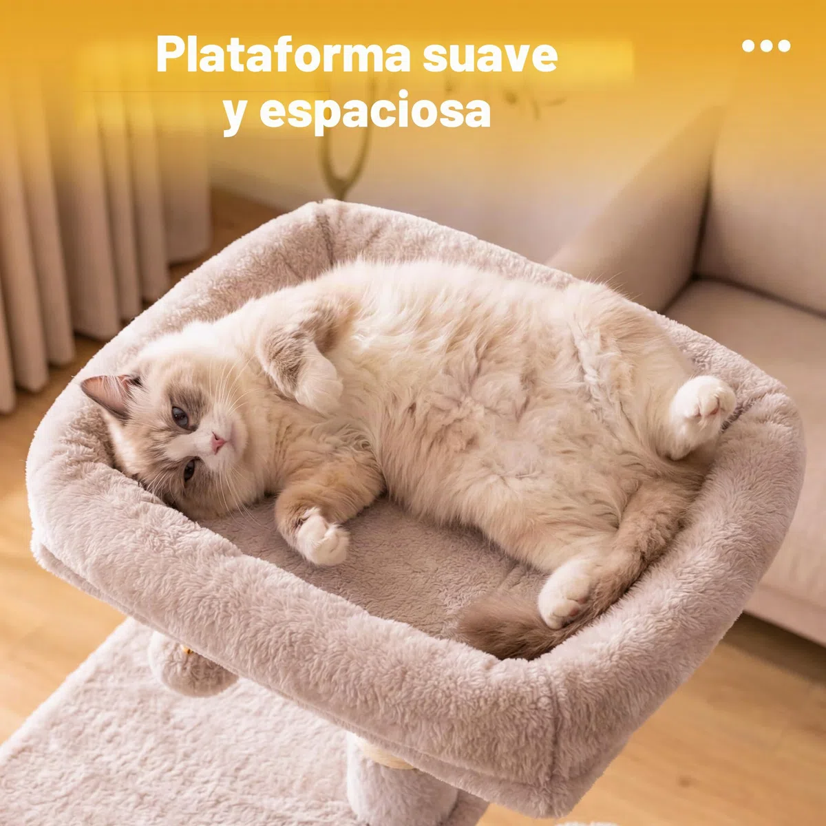 Hey-brother Árbol rascador para gatos de 111 cm con juguete, rascador con plataforma, hamaca y troncos de sisal, marrón beige EMPJ004SMU-N