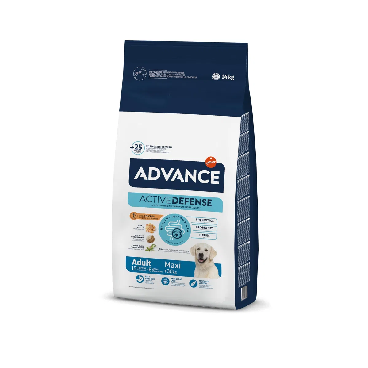 Advance Maxi Chicken, Pienso para Perros Adultos de Razas Grandes con Pollo, 14kg